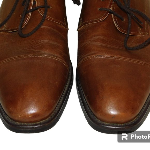Leather Vero Cuoio Lace Up Cap Toe Brown Dress Shoes Men\'s Size 10M main image 5